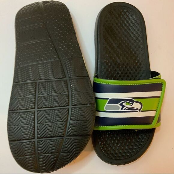 Seattle Seahawks Slides Shoes Sandals Slip On Football 13-1 - Picture 5 of 6